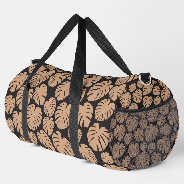 Bolso De Deporte Grande Monstera en Tan y Negro (Esquina derecha)
