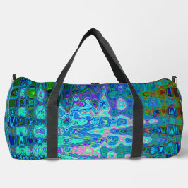 Bolso De Deporte Grande Mosaico Retro Ondulado Azul Colorido Abstracto