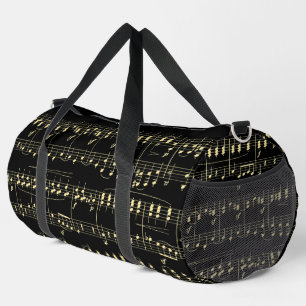 Bolso De Deporte Grande Música dorada en negro