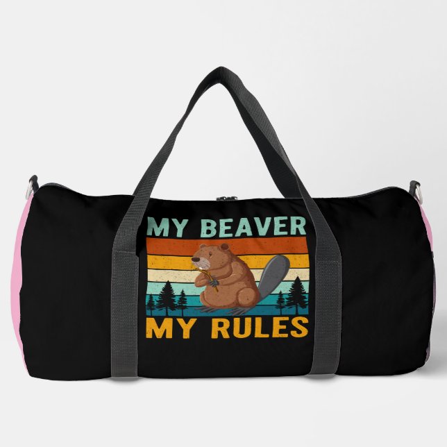 Bolso De Deporte Grande My Beaver My Rules (Anverso)