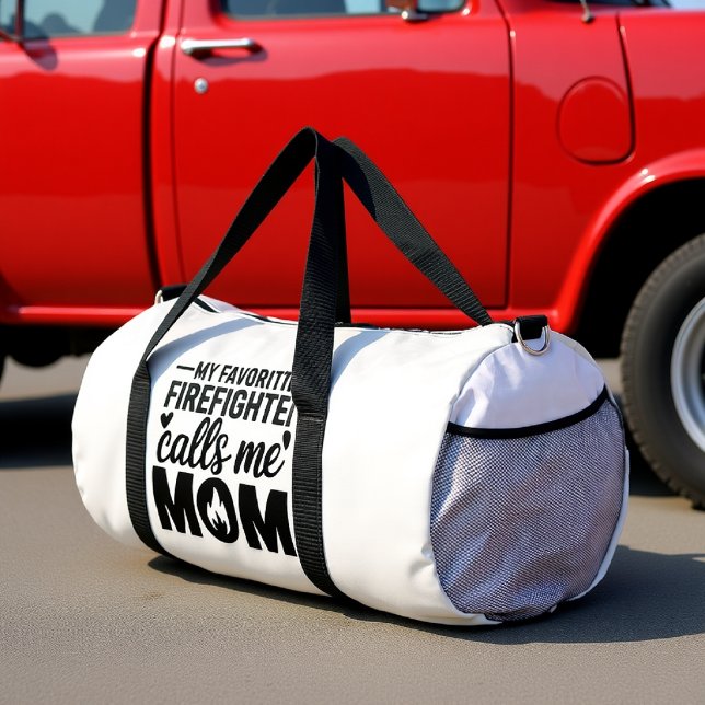 Bolso De Deporte Grande My Favorite Firefighter Calls Me Mom White (Subido por el creador)