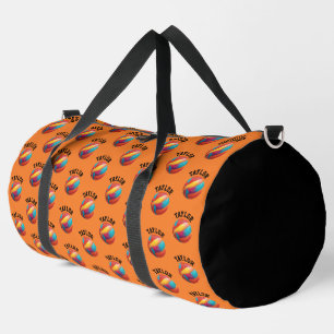 Bolso De Deporte Grande Naranja Guay Colorful Basketball Sport And Name