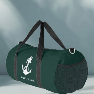 Bolso De Deporte Grande Nautical Anchor Green Bote Name Crew