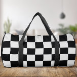 Bolso De Deporte Grande Negro y blanco controlado<br><div class="desc">Bolsa de doble patrón cuadrado de cuadros negros y blancos</div>