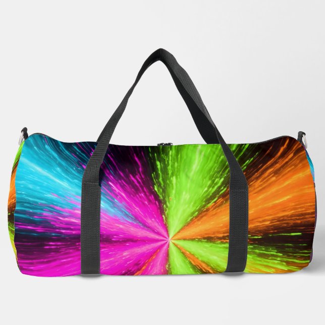 Bolso De Deporte Grande Neon Radial Burst Explosion (Anverso)