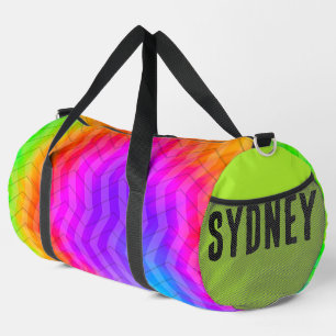 Bolso De Deporte Grande Neon Rainbow Herringbone
