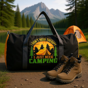 Bolso De Deporte Grande No Necesito Terapia Solo Necesito Acampar