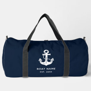 Bolso De Deporte Grande Nombre de barco de ancla blanca personalizada de l