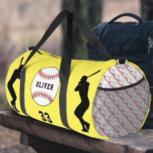 Bolso De Deporte Grande Nombre de la silueta del jugador de la pelota de b