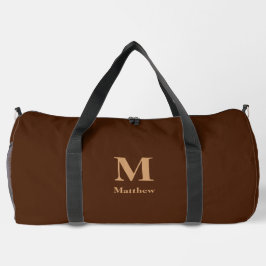 Bolso De Deporte Grande Nombre de monograma personalizado Brown