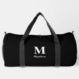 Bolso De Deporte Grande Nombre de monograma personalizado negro