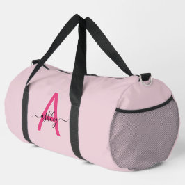 Bolso De Deporte Grande Nombre de monograma rosa caliente Chica Script Dep