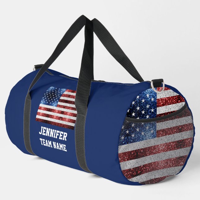 Bolso De Deporte Grande nombre del equipo Personalizado de la bandera de l (Esquina derecha)