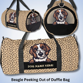 Bolso De Deporte Grande Nombre del perro, su nombre, Beagle + Paws