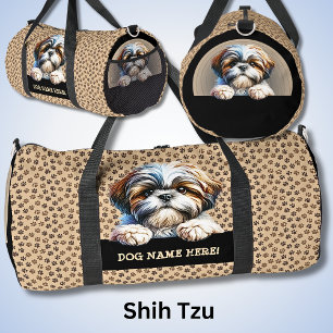 Bolso De Deporte Grande Nombre del perro, tu nombre, Shih Tzu