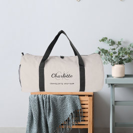 Bolso De Deporte Grande Nombre moderno de las iniciales en monograma gris