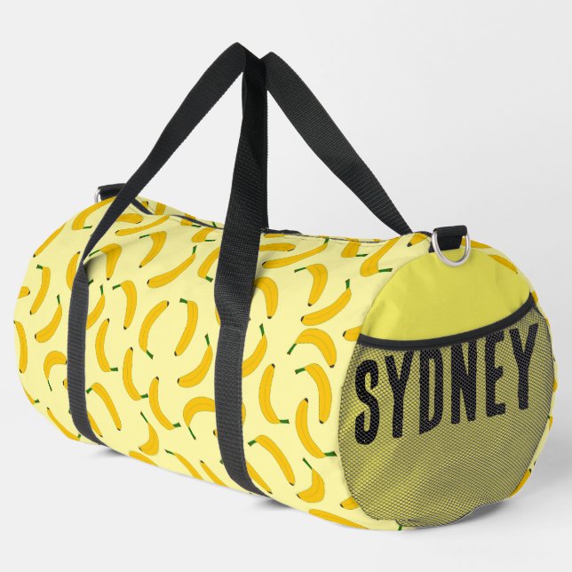 Bolso De Deporte Grande Nombre personalizado amarillo banano (Esquina derecha)