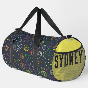 Bolso De Deporte Grande Nombre personalizado amarillo de fruta