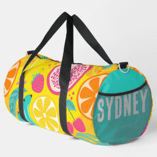Bolso De Deporte Grande Nombre personalizado amarillo de fruta mixto