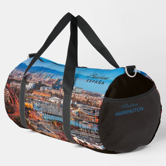 Bolso De Deporte Grande Nombre personalizado Barcelona (Esquina derecha)