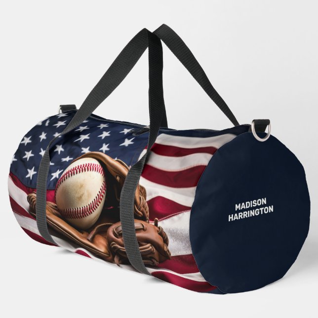 Bolso De Deporte Grande Nombre personalizado Béisbol americano (Esquina izquierda)