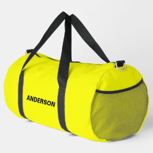 Bolso De Deporte Grande Nombre personalizado de color sólido amarillo neón