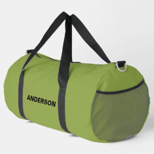 Bolso De Deporte Grande Nombre personalizado de color sólido verde limón