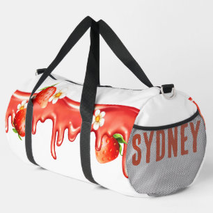 Bolso De Deporte Grande Nombre personalizado de verano de mermelada y flor