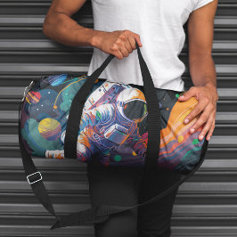 Bolso De Deporte Grande Nombre personalizado del espacio astronauta modern