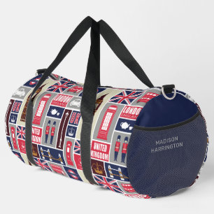 Bolso De Deporte Grande Nombre personalizado Iconos del Reino Unido de Lon