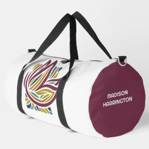 Bolso De Deporte Grande Nombre personalizado mariposa estilizada