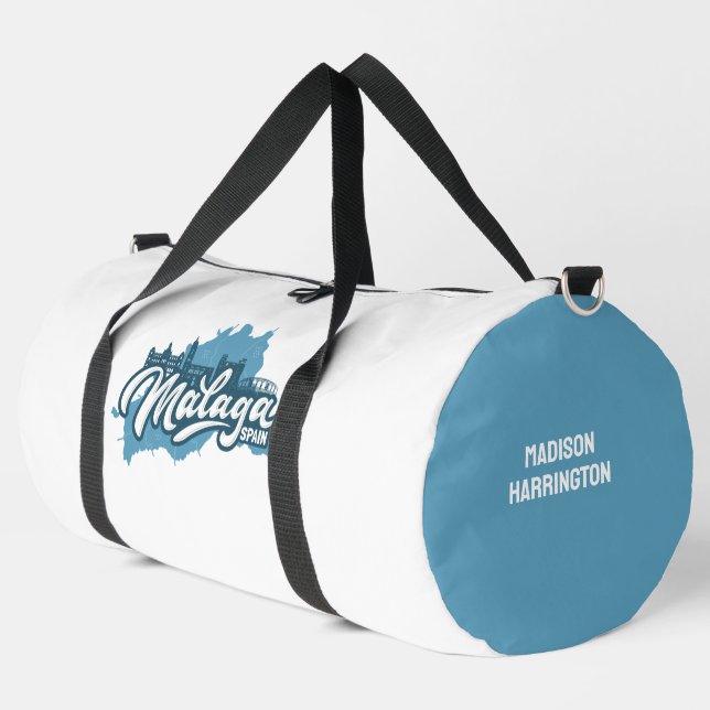 Bolso De Deporte Grande Nombre personalizado / Texto Málaga España (Esquina izquierda)