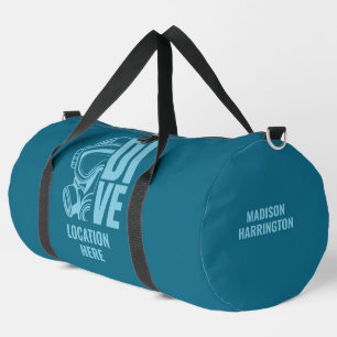Bolso De Deporte Grande Nombre y ubicación personalizados Buceo Scuba