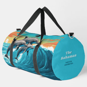 Bolso De Deporte Grande Nombre y ubicación personalizados delfín