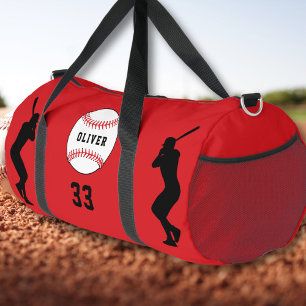 Bolso De Deporte Grande Número de jugador de la pelota de béisbol rojo