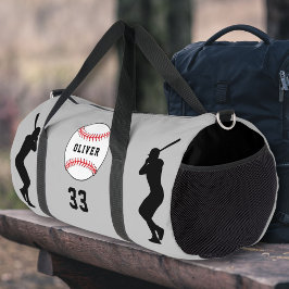 Bolso De Deporte Grande Número de silueta del jugador de la bola de béisbo