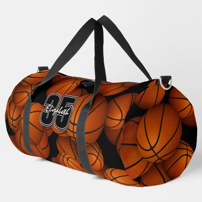 Bolso De Deporte Grande número jersey del jugador de patrón de baloncesto (Esquina izquierda)