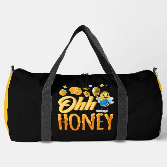 Bolso De Deporte Grande Ohh Honey Cartoon Bee  (Anverso)