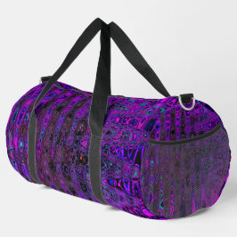Bolso De Deporte Grande Olas atómicas trippy moradas y negras retro
