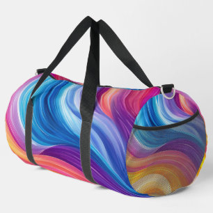 BOLSO DE DEPORTE GRANDE OLAS DE ABSTRACTO AMARILLO PURPLE AZUL NARANJA
