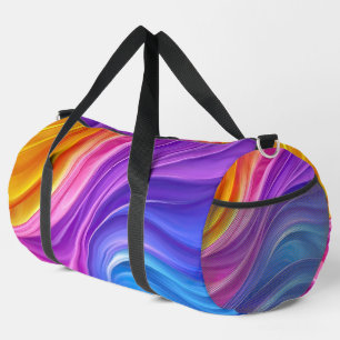 BOLSO DE DEPORTE GRANDE OLAS DE ABSTRACTO AMARILLO PURPLE AZUL NARANJA