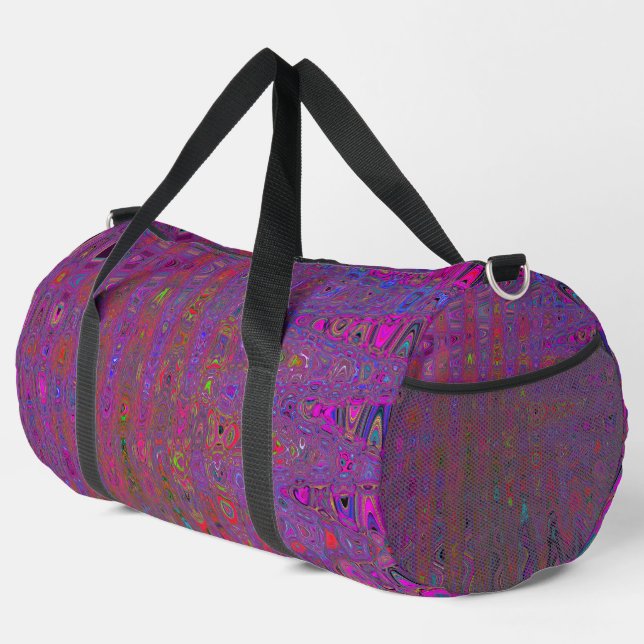 Bolso De Deporte Grande Ondas Atómicas Retro Magenta Groovy Psicodélicas (Esquina derecha)