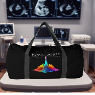 Bolso De Deporte Grande Ondas de ultrasonido coloreadas por sonógrafos