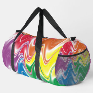 Bolso De Deporte Grande Ondulado Multicolor Abstracto Grande
