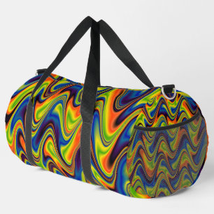 Bolso De Deporte Grande Ondulado Multicolor Abstracto Grande