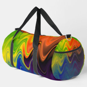 Bolso De Deporte Grande Ondulado Multicolor Abstracto Grande