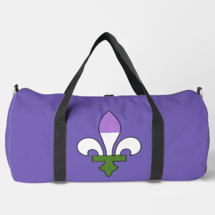 Bolso De Deporte Grande Orgullo genderqueer flor de lis