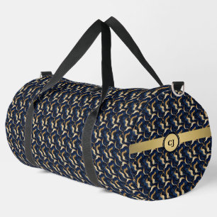 Bolso De Deporte Grande Oro y Azul Marino Abstracto Negrita Personalizado