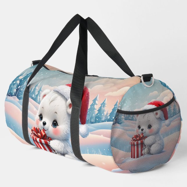 Bolso De Deporte Grande Oso polar de pequeños Navidades (Esquina derecha)