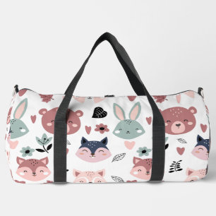 Bolso De Deporte Grande Oso rosa dulce zorro y conejo bosque